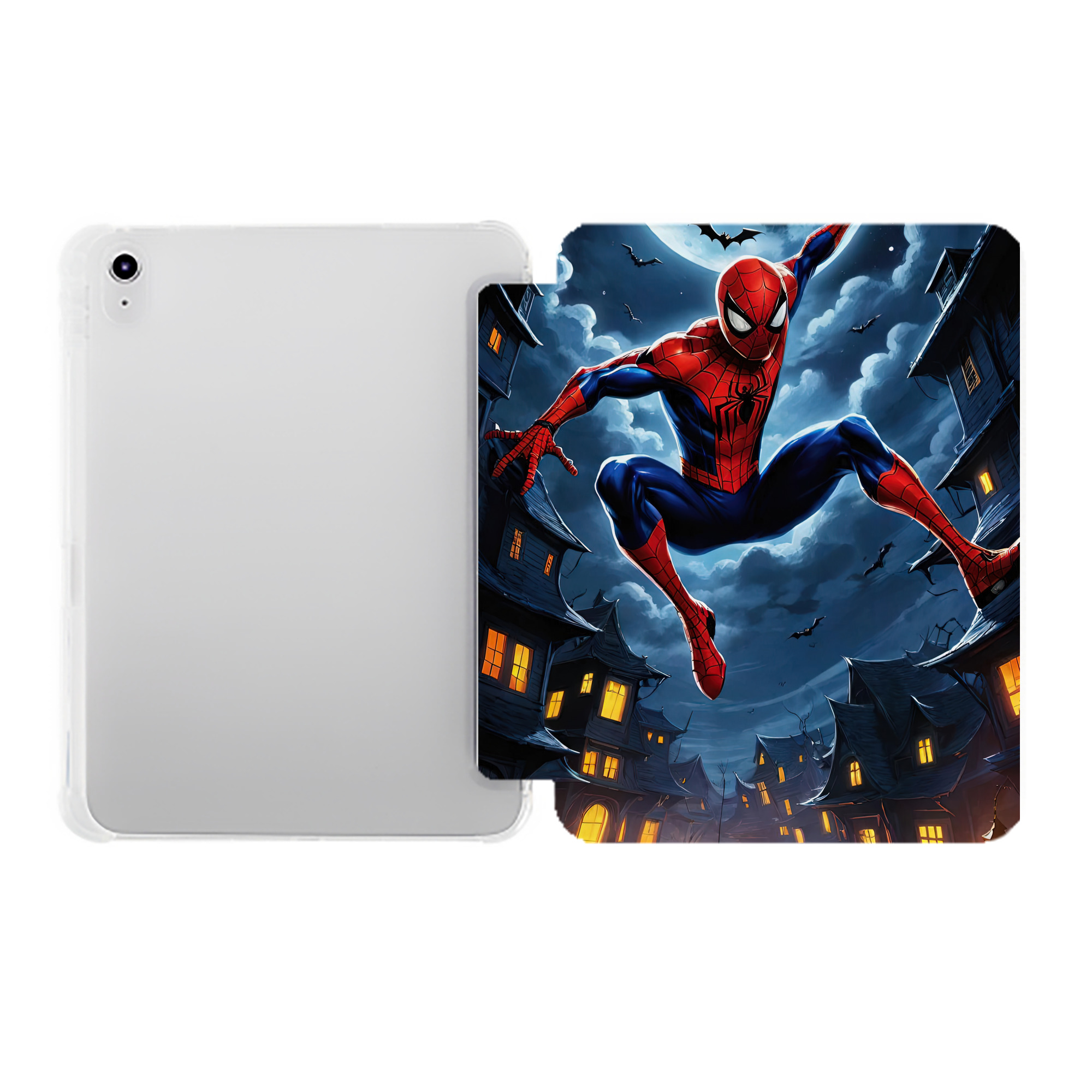 （画像用） Spider Man スパイダーマン IPad ケース ペン収納付き 三つ折りスタンド PUレザー×シリコン 対応機種9.5/10.5/10.9インチ